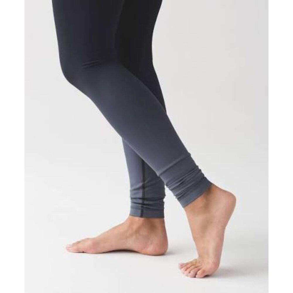RARE Lululemon Wunder Under High Rise Leggings 28" Ombre Black Size 4 EUC - Picture 3 of 8